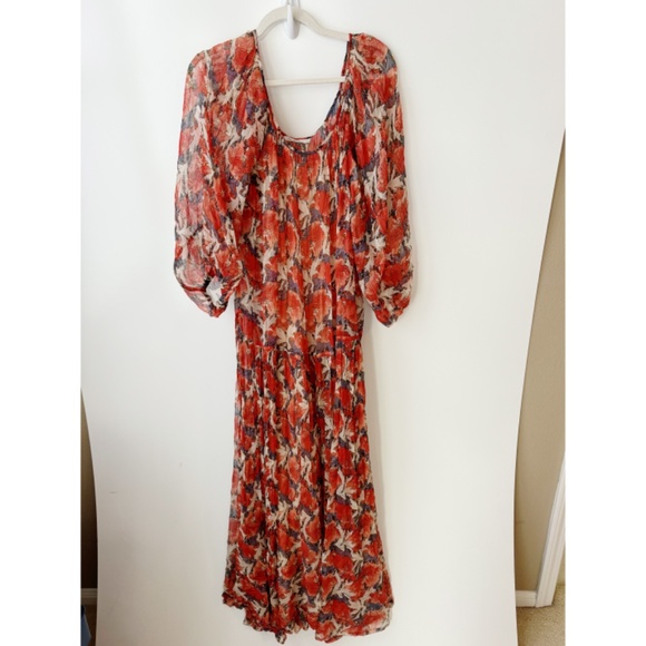 Mes Demoiselles Paris Cetina Maxi Floral Boho Chiffon Dress 42 Large - Picture 4 of 13